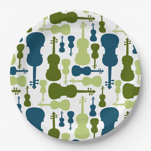 バイオリン模様 ペーパープレート (正面)