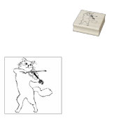 バイオリン猫のアートスタンプ ラバースタンプ (押印)
