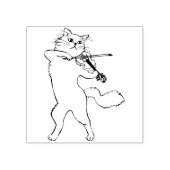 バイオリン猫のアートスタンプ ラバースタンプ (インプリント)