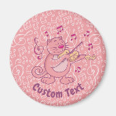 バイオリン磁石付きピンク猫 マグネット (正面)