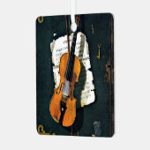 バイオリン素晴らしの古絵画い音が メタルオーナメント (正面左)