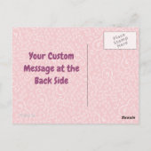 バイオリン葉書付きピンク猫 ポストカード (裏面)