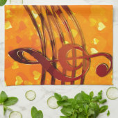 バイオリン鍵 キッチンタオル (折り畳み)