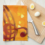 バイオリン鍵 キッチンタオル (四つ折り)