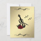 バイオリン音楽のウェディング招待状 招待状 (裏面)