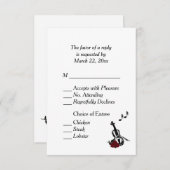 バイオリン音楽の出欠返信（食事の選択肢付き） 出欠カード (正面/裏面)