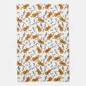 バイオリン音楽ノート キッチンタオル (縦)