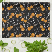 バイオリン音楽ノート キッチンタオル (折り畳み)