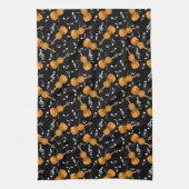 バイオリン音楽ノート キッチンタオル (縦)