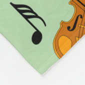 バイオリン音楽ノート フリースブランケット (角)