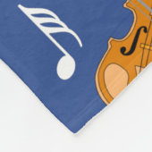 バイオリン音楽ノート フリースブランケット (角)