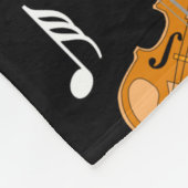 バイオリン音楽ノート フリースブランケット (角)