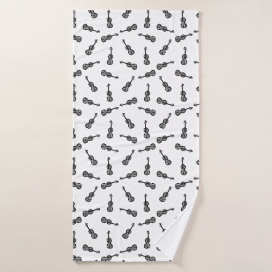 バイオリン音楽パターカスタムンの背景色 バスタオル (バスタオル)