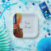 バイオリン音楽リサイタルエレガントブルー ペーパープレート (パーティー)