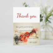 バイオリン音楽レッスン教師ボランティアに感謝 サンキューカード (スタンド正面)