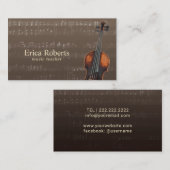 バイオリン音楽先生ヴィンテージミュージカル 名刺 (正面/裏面)