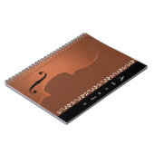 バイオリン音楽楽器（中）ホワイト文字 ノートブック (左側)