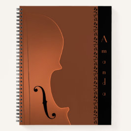 バイオリン音楽楽器（大）スパイラル ノートブック