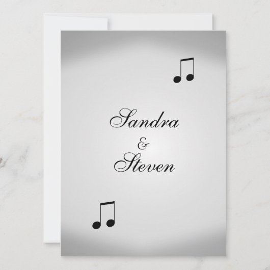 バイオリン音楽結婚式招待状 招待状 (裏面)