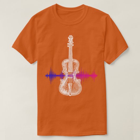 バイオリン音楽音波 Tシャツ (デザイン正面)