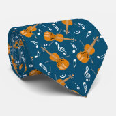 バイオリン音符パターン ネクタイ (ロール)