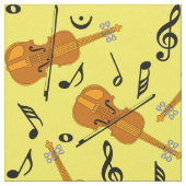 バイオリン音符パターン ファブリック (クローズアップ)