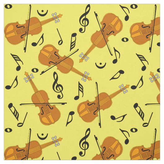 バイオリン音符パターン ファブリック (見本)