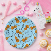 バイオリン音符パターン ペーパープレート (パーティー)