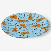 バイオリン音符パターン ペーパープレート (アングル)