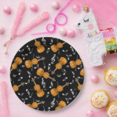 バイオリン音符パターン ペーパープレート (パーティー)