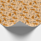 バイオリン音符パターン ラッピングペーパー (角)