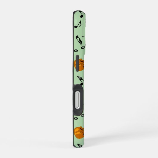 バイオリン音符パターン iPhone 16ケース (右側面)