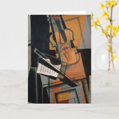 バイオリン1916年 カード (黄色い花)