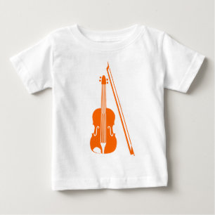 バイオリン – オレンジ ベビーTシャツ