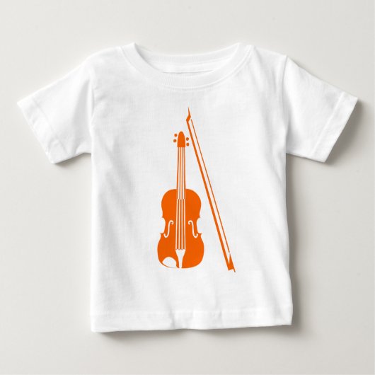 バイオリン – オレンジ ベビーTシャツ (正面)