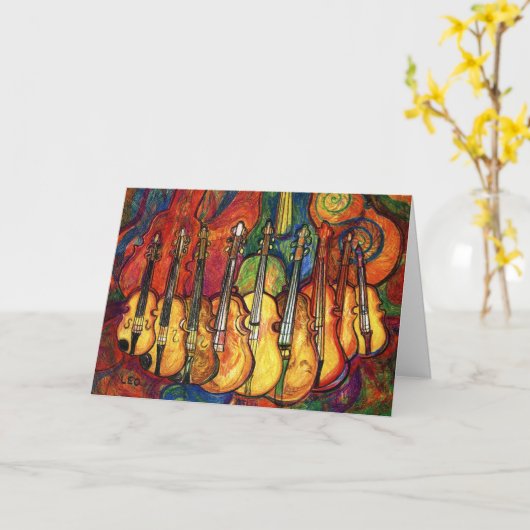 バイオリン カード (黄色い花)