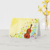 バイオリン – グリーティングカード (黄色い花)