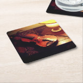 バイオリン スクエアペーパーコースター (アングル)