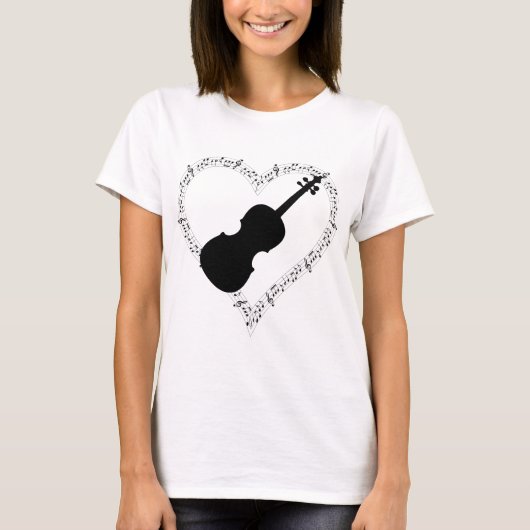 バイオリン ハート Tシャツ (正面)