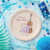 バイオリン、バレエ靴と蝶の赤ちゃんシャワー ペーパープレート (パーティー)