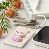 バイオリン、バレエ靴、花と蝶 キーホルダー (正面右)