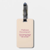 バイオリン、バレエ靴、花と蝶 ラゲッジタグ (裏面縦)