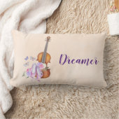 バイオリン、バレエ靴、花と蝶 ランバークッション (ブランケット)