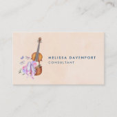 バイオリン、バレエ靴、花と蝶 名刺 (正面)