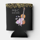 バイオリン、バレエ靴、花と蝶 缶クーラー (裏面)