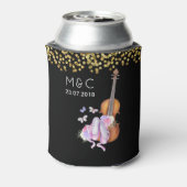 バイオリン、バレエ靴、花と蝶 缶クーラー (缶裏面)