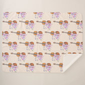 バイオリン、バレエ靴、蝶パターン シェルパブランケット (正面(横))