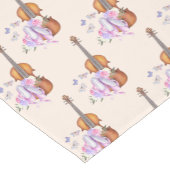 バイオリン、バレエ靴、蝶パターン ショートテーブルランナー (コーナー)