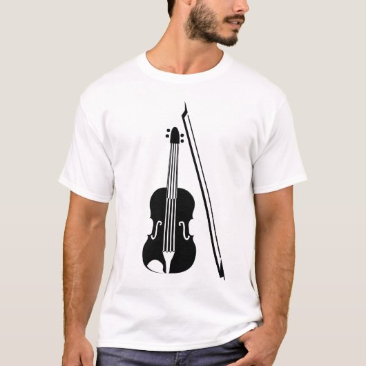バイオリン - ブラック Tシャツ (正面)