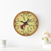 バイオリン~ミュージカル~金色の背景~ ラージ壁時計 (ホーム)